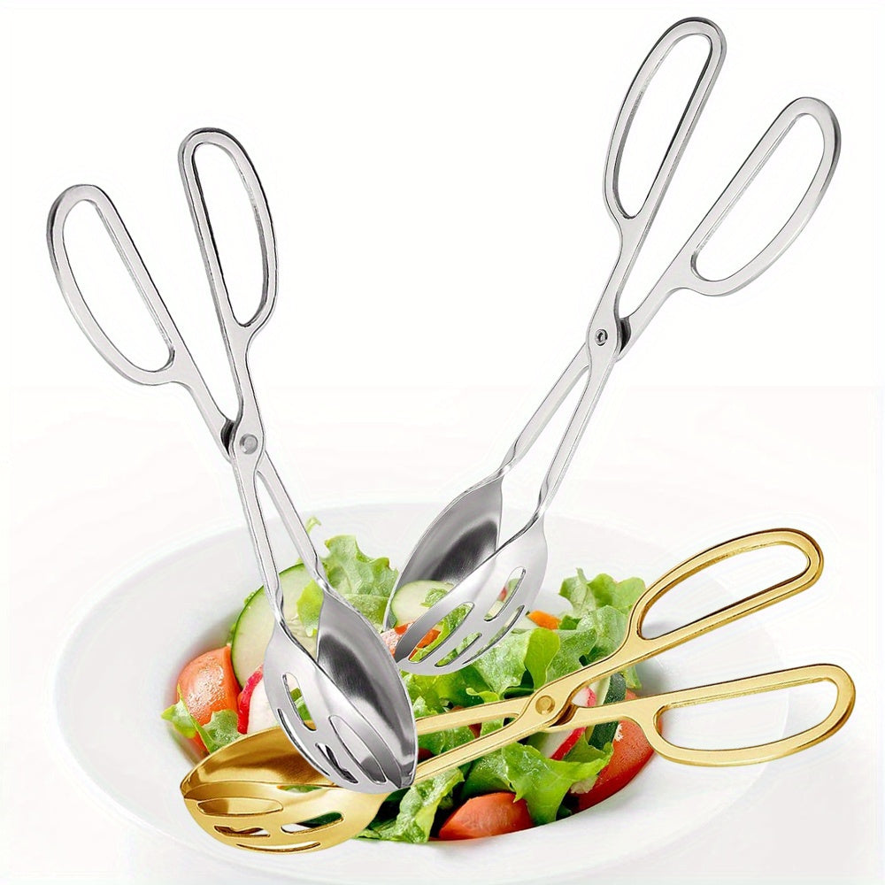 Stainless Steel Food Tongs - Multipurpose Non-Slip Kitchen Utensils for Serving Salad Bread and Barbecue - ZOOMNSTORE