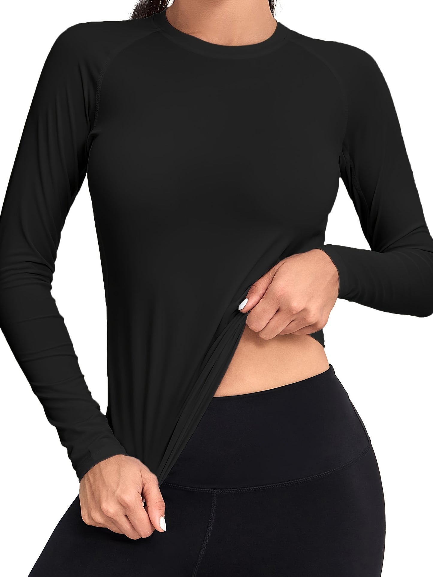 Womens Long Sleeve Compression Workout Shirt - 4 Pack Athletic Performance Baselayer - ZOOMNSTORE