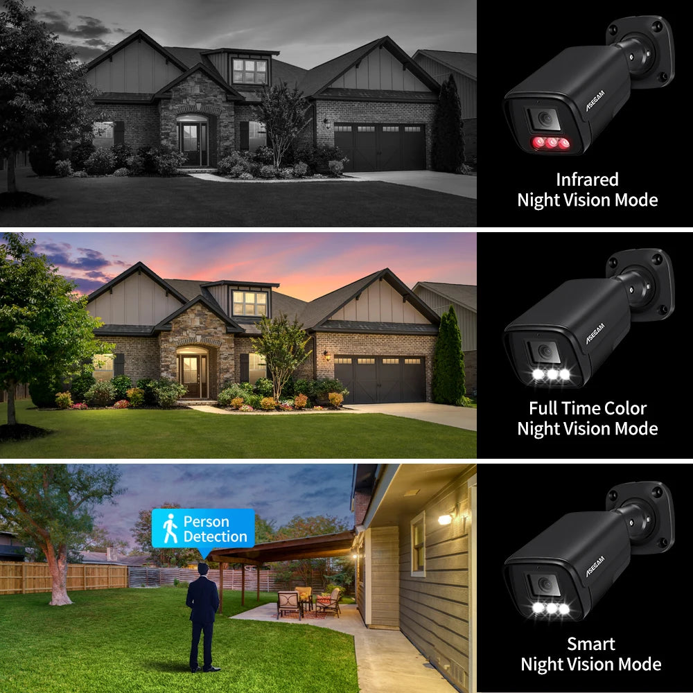 4K 8MP POE IP Camera - Outdoor Audio Surveillance with Human Detection - ZOOMNSTORE