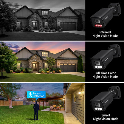 4K 8MP POE IP Camera - Outdoor Audio Surveillance with Human Detection - ZOOMNSTORE