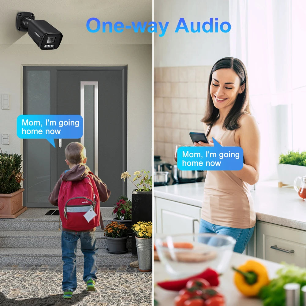 4K 8MP POE IP Camera - Outdoor Audio Surveillance with Human Detection - ZOOMNSTORE