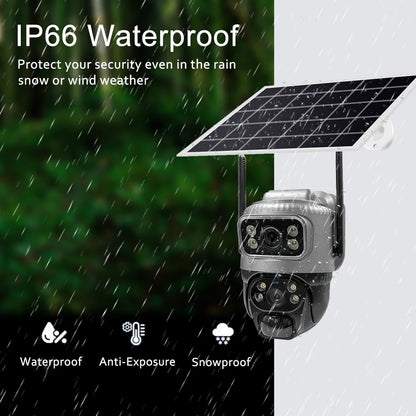 4K Solar Security Camera - 8MP Dual Lens 4G WiFi PIR Detection Night Vision Waterproof - ZOOMNSTORE