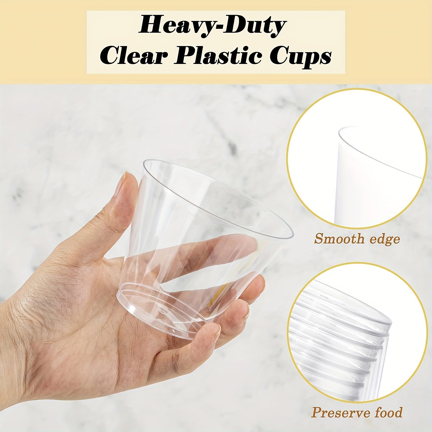 Clear Plastic Cups - 200 Count 9 Oz Heavy-Duty Disposable Cups for Parties  Events - ZOOMNSTORE