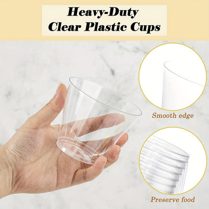 Clear Plastic Cups - 200 Count 9 Oz Heavy-Duty Disposable Cups for Parties  Events - ZOOMNSTORE