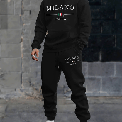 Mens Plus Size Velvet Hoodie Set - Casual Long Sleeve Sweatshirt  Pants for AutumnWinter Comfort - ZOOMNSTORE