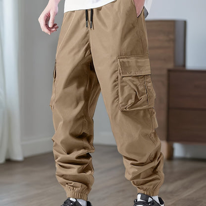 Boys Comfy Cargo Jogger Pants - Casual All-Season Pants with Pockets - ZOOMNSTORE