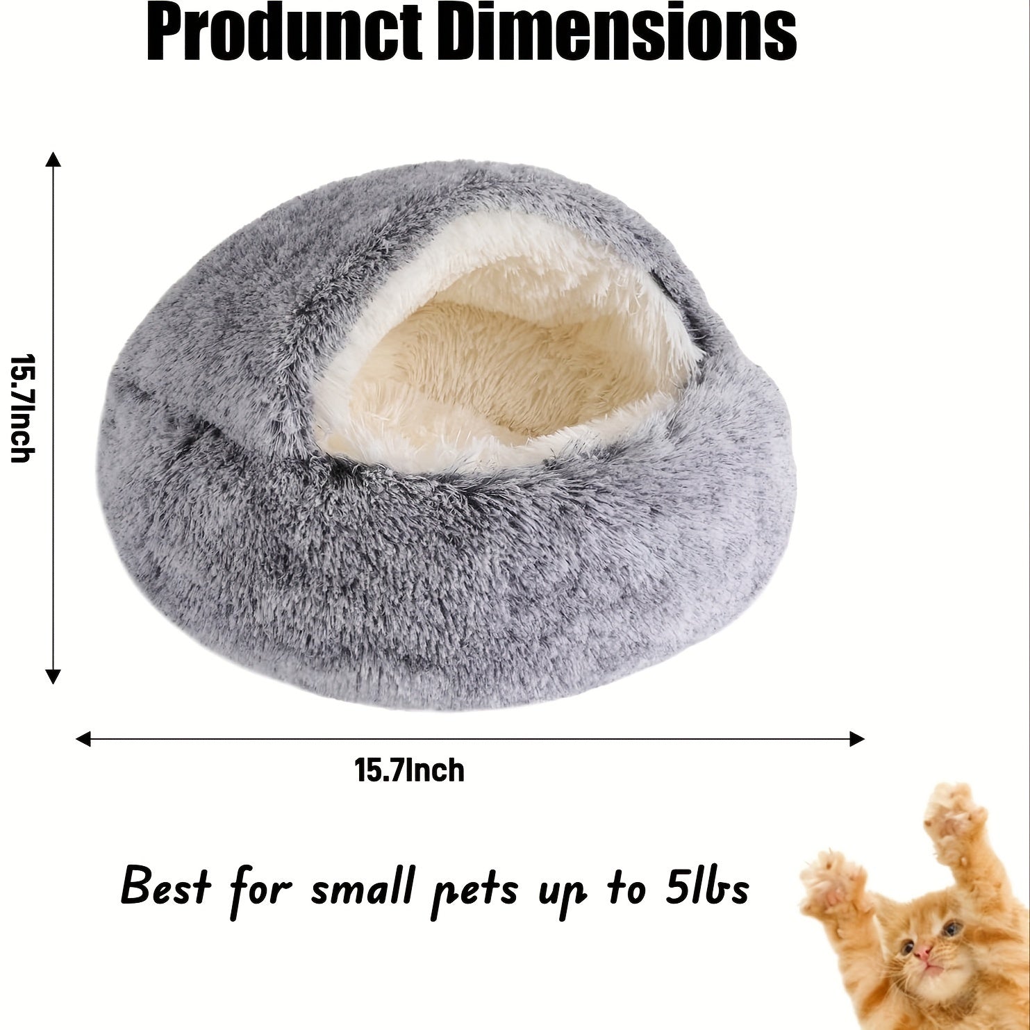Plush Calming Pet Bed - Washable Non-Slip for Small to Medium Dogs  Cats - ZOOMNSTORE