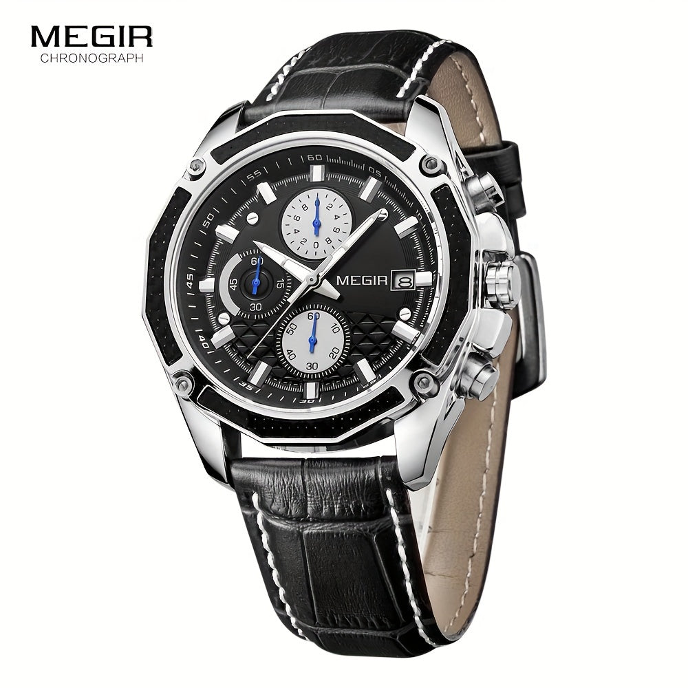 MEGIR Mens Glow Chronograph Watch - Multifunctional Sports Timepiece - ZOOMNSTORE