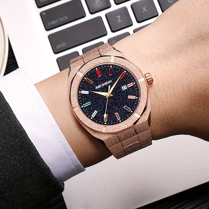 Mens Unique Calendar Watch with Night Light  Stylish Timepiece for Business - ZOOMNSTORE