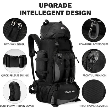 90L Waterproof Hiking Backpack - Large Capacity Rucksack for Camping  Outdoor Sports - ZOOMNSTORE
