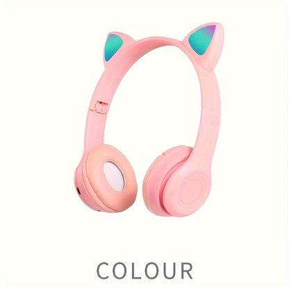 Wireless Gaming Earbuds with Cute Cat Ears - Fun Over-Ear Headphones for Kids Birthday Gift - ZOOMNSTORE