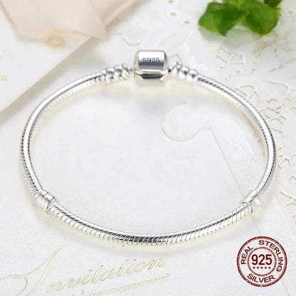 925 Silver Snake Bone Charm Bracelet - Handmade Fine Jewelry for Women - ZOOMNSTORE