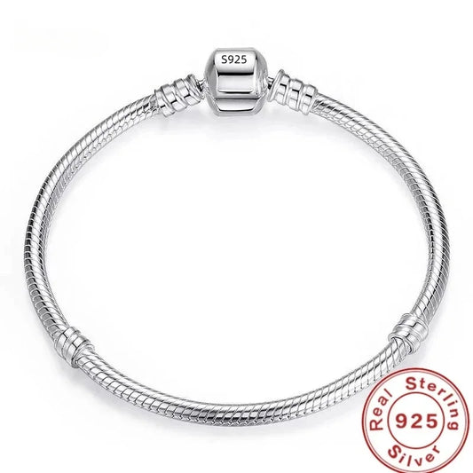 925 Silver Snake Bone Charm Bracelet - Handmade Fine Jewelry for Women - ZOOMNSTORE