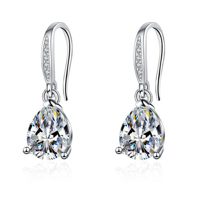 925 Sterling Silver Jewelry Women Fashion Cute Tiny Clear Crystal CZ Stud Earrings Gift for Girls Teens Lady Gift - ZOOMNSTORE