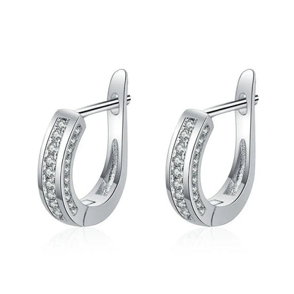 925 Sterling Silver Jewelry Women Fashion Cute Tiny Clear Crystal CZ Stud Earrings Gift for Girls Teens Lady Gift - ZOOMNSTORE