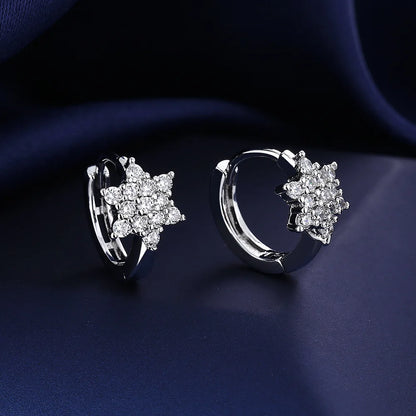 925 Sterling Silver Jewelry Women Fashion Cute Tiny Clear Crystal CZ Stud Earrings Gift for Girls Teens Lady Gift - ZOOMNSTORE