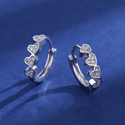 925 Sterling Silver Jewelry Women Fashion Cute Tiny Clear Crystal CZ Stud Earrings Gift for Girls Teens Lady Gift - ZOOMNSTORE