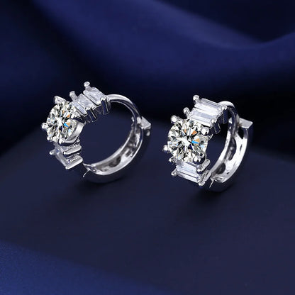 925 Sterling Silver Jewelry Women Fashion Cute Tiny Clear Crystal CZ Stud Earrings Gift for Girls Teens Lady Gift - ZOOMNSTORE