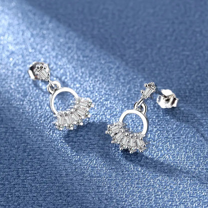 925 Sterling Silver Jewelry Women Fashion Cute Tiny Clear Crystal CZ Stud Earrings Gift for Girls Teens Lady Gift - ZOOMNSTORE