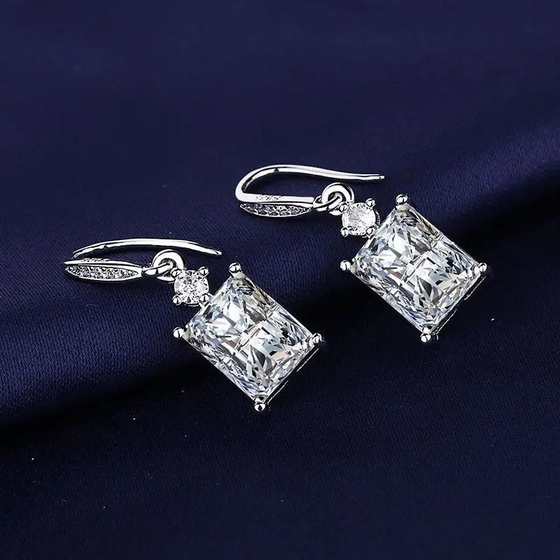 925 Sterling Silver Jewelry Women Fashion Cute Tiny Clear Crystal CZ Stud Earrings Gift for Girls Teens Lady Gift - ZOOMNSTORE