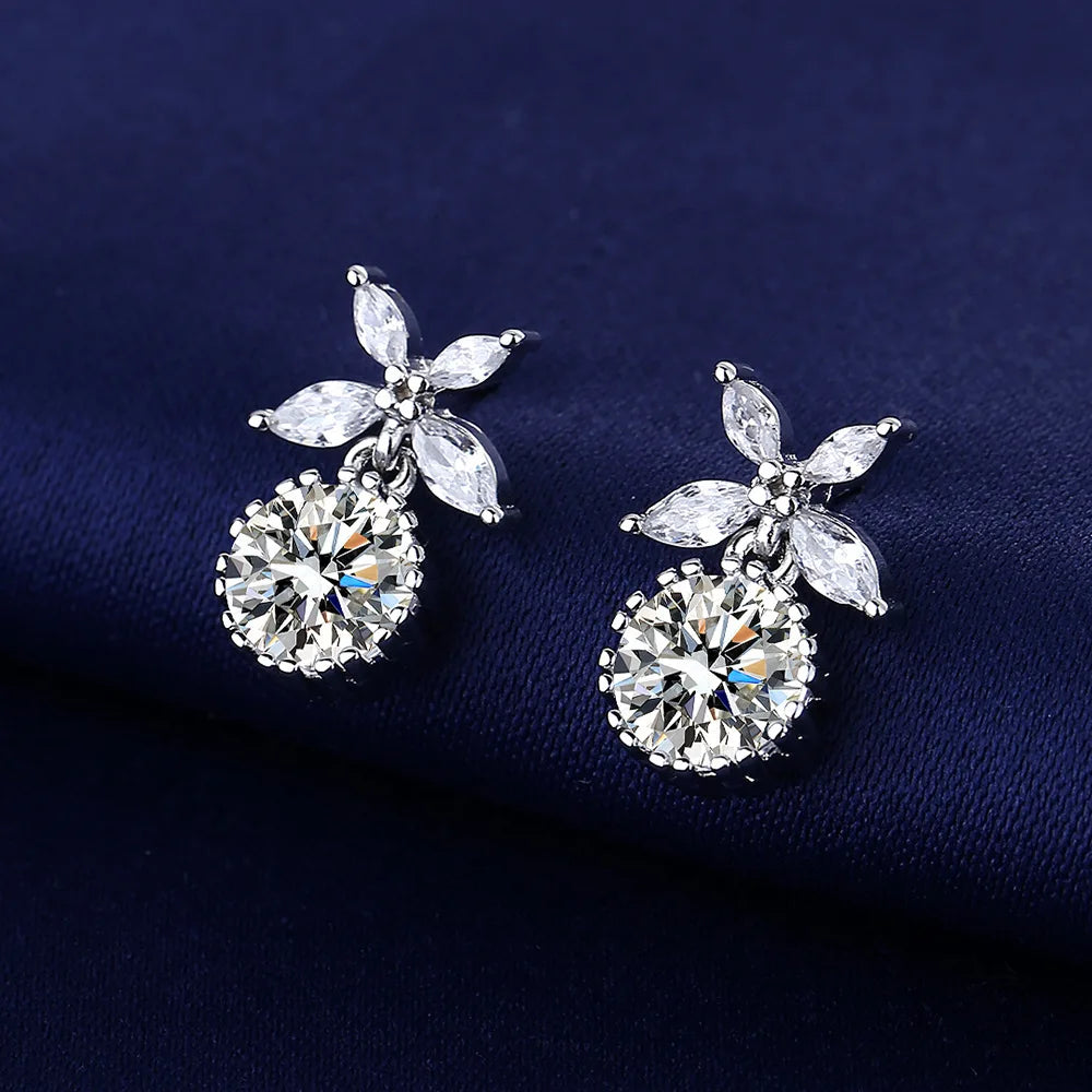 925 Sterling Silver Jewelry Women Fashion Cute Tiny Clear Crystal CZ Stud Earrings Gift for Girls Teens Lady Gift - ZOOMNSTORE