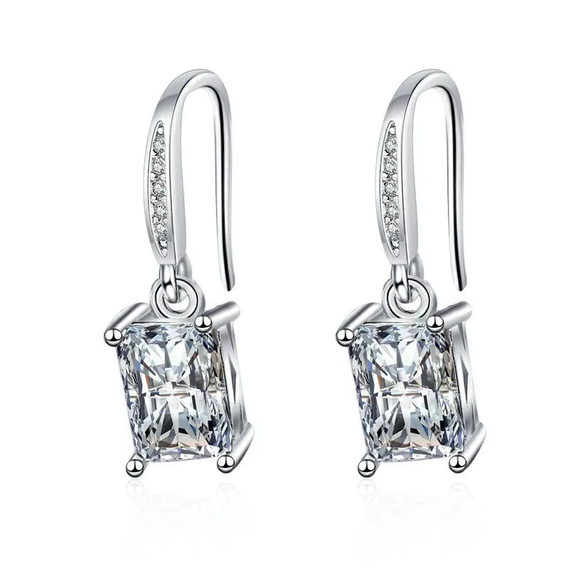 925 Sterling Silver Jewelry Women Fashion Cute Tiny Clear Crystal CZ Stud Earrings Gift for Girls Teens Lady Gift - ZOOMNSTORE
