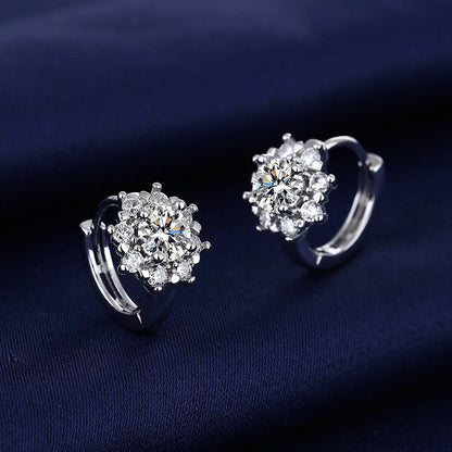 925 Sterling Silver Jewelry Women Fashion Cute Tiny Clear Crystal CZ Stud Earrings Gift for Girls Teens Lady Gift - ZOOMNSTORE