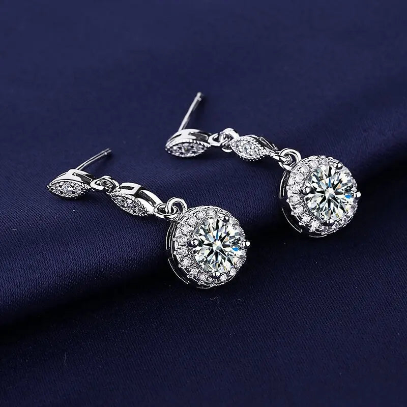 925 Sterling Silver Jewelry Women Fashion Cute Tiny Clear Crystal CZ Stud Earrings Gift for Girls Teens Lady Gift - ZOOMNSTORE