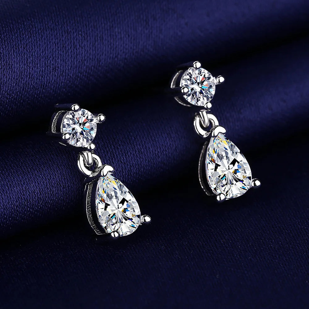 925 Sterling Silver Jewelry Women Fashion Cute Tiny Clear Crystal CZ Stud Earrings Gift for Girls Teens Lady Gift - ZOOMNSTORE