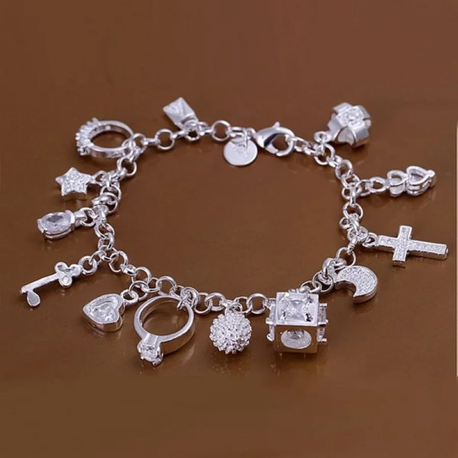 Fine Noble 925 Sterling Silver Solid Chain Bracelet For Women Men Charm Party Gift Wedding party Fashion Jewelry - ZOOMNSTORE