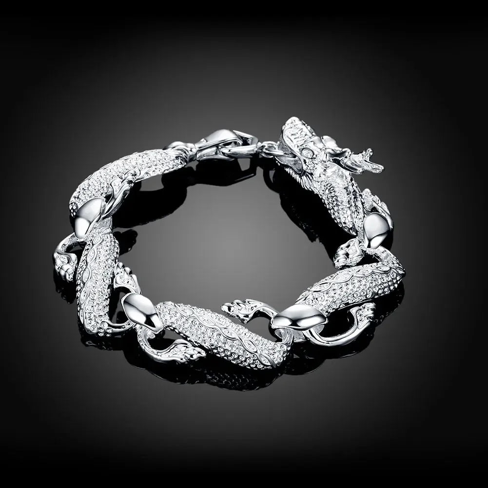 Fine Noble 925 Sterling Silver Solid Chain Bracelet For Women Men Charm Party Gift Wedding party Fashion Jewelry - ZOOMNSTORE