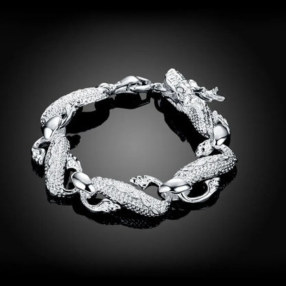 Fine Noble 925 Sterling Silver Solid Chain Bracelet For Women Men Charm Party Gift Wedding party Fashion Jewelry - ZOOMNSTORE