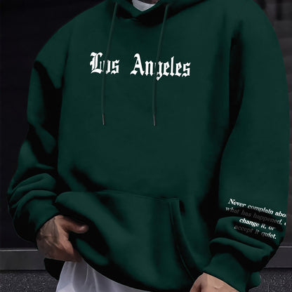 Mens Geometric Hoodie - Casual Pullover with Kangaroo Pocket Regular Fit Stretch Polyester Blend for Spring  Fall - ZOOMNSTORE