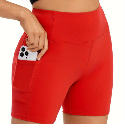 High Waisted Athletic Shorts For Women Gym Yoga Workout Running Biker Bike Leggings With Pockets Sweat Spandex Cute Comfy Teen Girls Trendy Clothes Casual Summer Outfits - ZOOMNSTORE