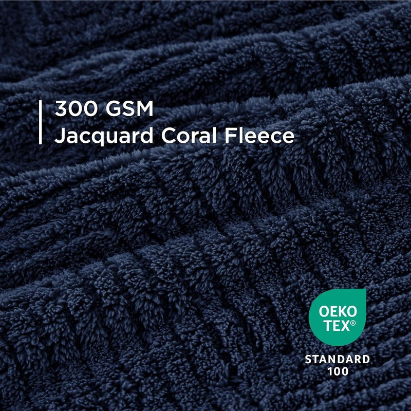 Washable Bedsure Dog Blanket for Large Dogs  Cats - Soft 300GSM Coral Fleece Pet Blanket Cozy Navy Design 40x50 IN - ZOOMNSTORE
