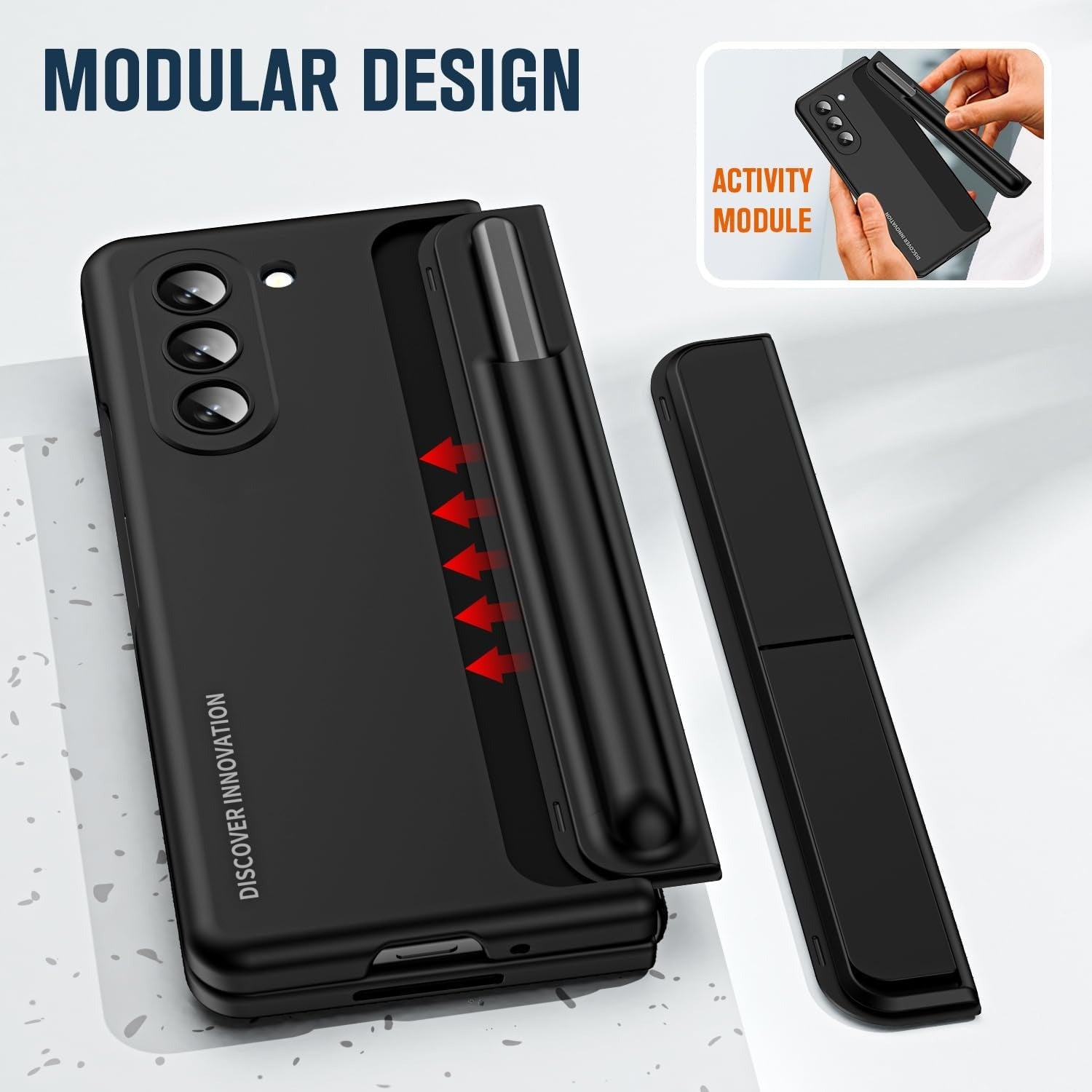 Samsung Galaxy Z Fold5 Slim S Pen Case - Protective Cover with Kickstand  Screen Protector - ZOOMNSTORE