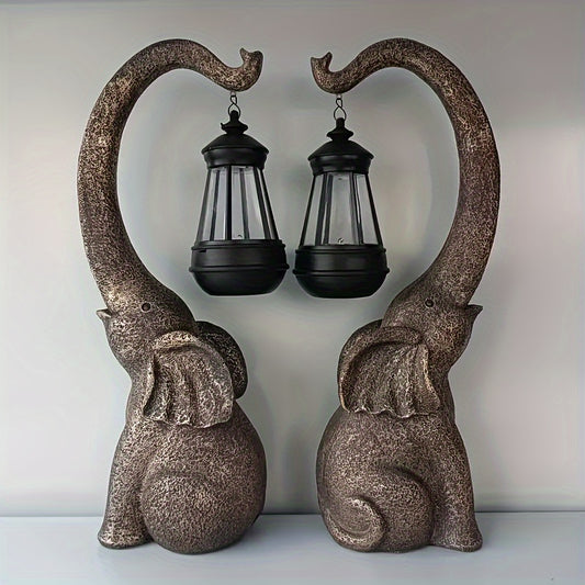 Solar Elephant Statue - Outdoor Garden Sculpture with LED Lights for Home Decoration - ZOOMNSTORE