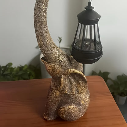 Solar Elephant Statue - Outdoor Garden Sculpture with LED Lights for Home Decoration - ZOOMNSTORE
