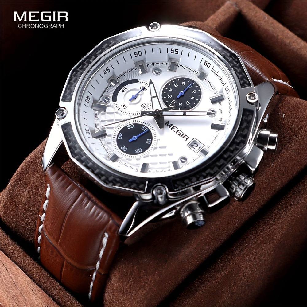 MEGIR Mens Glow Chronograph Watch - Multifunctional Sports Timepiece - ZOOMNSTORE