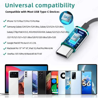 9D Bass Stereo Type C&3.5mm Headphones Volume Control Headset With HD Mic Wired Earbuds For iPhone15/16 Samsung Galaxy Earphones - ZOOMNSTORE