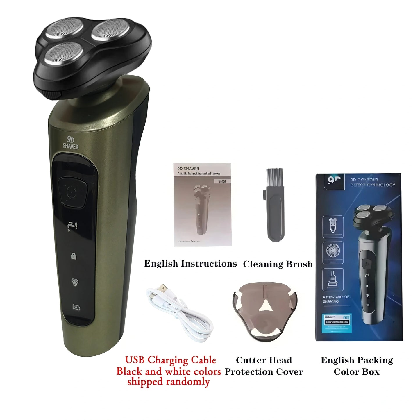 9D Electric Shaver - USB Rechargeable High-Power Washable Beard Trimmer - ZOOMNSTORE