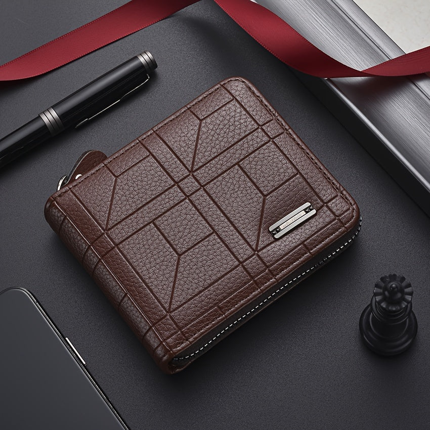 Large Capacity Mens Wallet - Short Design with Multiple Card Slots - ZOOMNSTORE