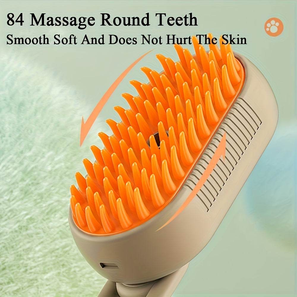 Easy to Use No-Rinse Pet Cleaning Brush, Steam Fluff Removal Massage Comb with Anti-Static Function for Dog and Cat Grooming - ZOOMNSTORE
