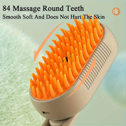 Easy to Use No-Rinse Pet Cleaning Brush, Steam Fluff Removal Massage Comb with Anti-Static Function for Dog and Cat Grooming - ZOOMNSTORE