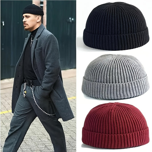 Retro Knitted Bucket Hat 3-Pack for Men - Perfect for Skiing and Fishing - ZOOMNSTORE