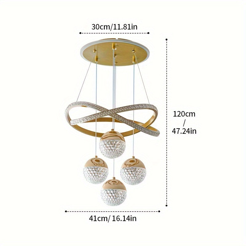 Art Deco Adjustable Pendant Chandelier with Polished Metal  Plastic Shade - Hardwired Semi-Flush Mount for Living Room  Restaurant Decor - ZOOMNSTORE
