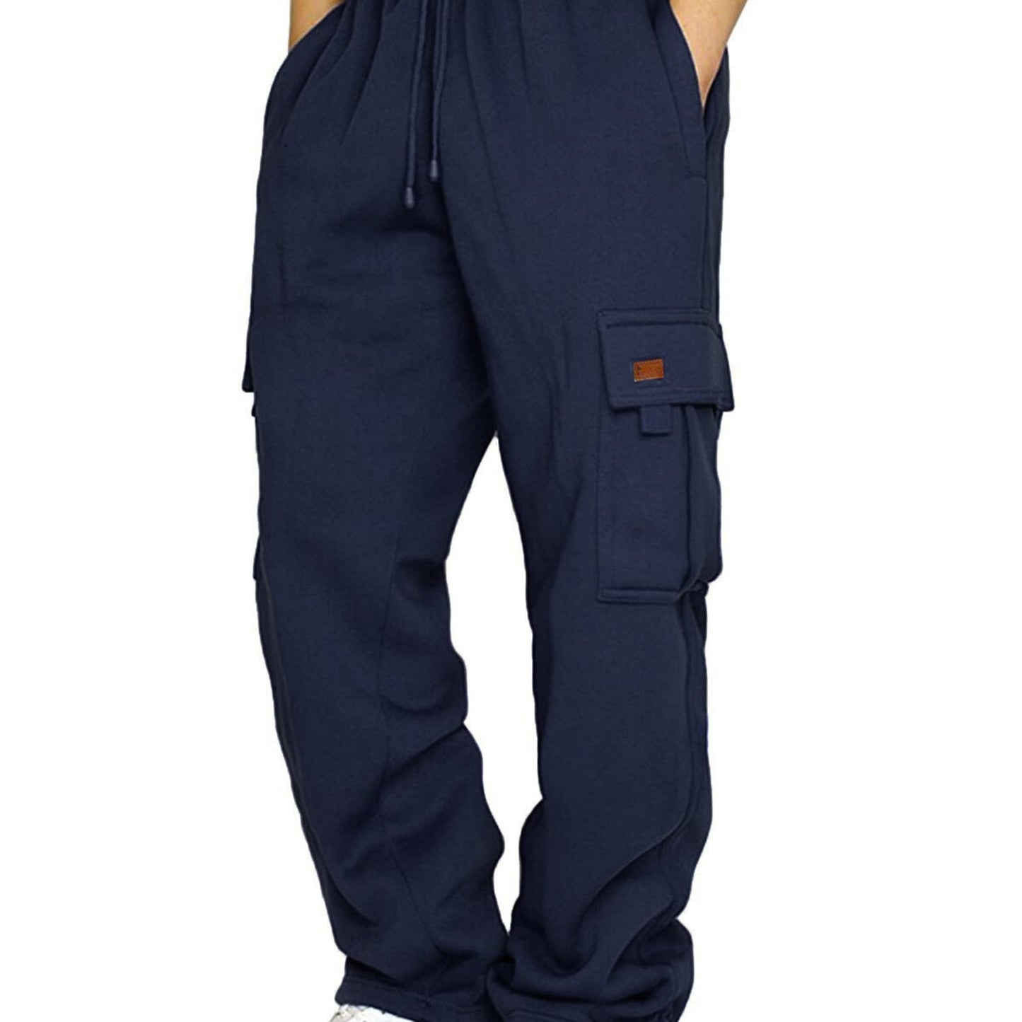 Mens Loose Cargo Pants - Casual Elastic Waist Wide Leg Sweatpants - ZOOMNSTORE