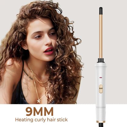 9mm Curling Iron - Professional Ceramic Curling Wand With Digital Temperature Control - ZOOMNSTORE