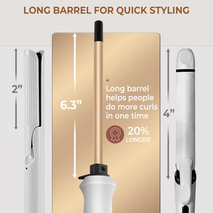 9mm Curling Iron - Professional Ceramic Curling Wand With Digital Temperature Control - ZOOMNSTORE