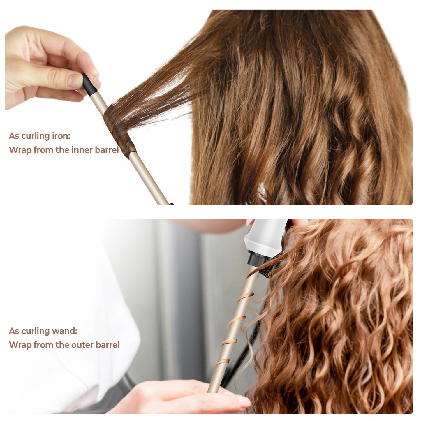 9mm Curling Iron - Professional Ceramic Curling Wand With Digital Temperature Control - ZOOMNSTORE